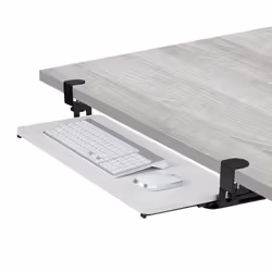 Relaxdays Support coulissant pour clavier et souris design moderne montage sans perçage plateau 65 x 34 cm blanc