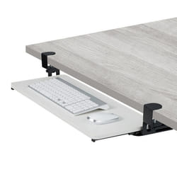 Relaxdays Support coulissant pour clavier et souris design moderne montage sans perçage plateau 65 x 34 cm blanc