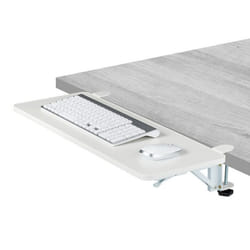 Relaxdays Support pour le clavier ou la souris design moderne rabattable montage facile plateau 65 x 24 cm blanc