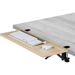 Relaxdays - Support pour le clavier ou la souris, design moderne, rabattable, montage facile, plateau 65 x 24 cm, nature