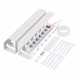 Relaxdays Goulotte à câbles pour bureau 2 pièces gestion des câbles H x L x P : 10 x 43 x 10 cm accessoires blanc