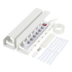 Relaxdays Goulotte à câbles pour bureau 2 pièces gestion des câbles H x L x P : 10 x 43 x 10 cm accessoires blanc