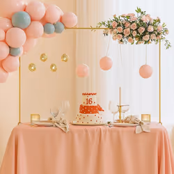 Relaxdays arche de table extensible H : 785-118 cm L : 107-265 cm métal anniversaire et mariage support doré
