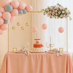 Relaxdays arche de table extensible H : 785-118 cm L : 107-265 cm métal anniversaire et mariage support doré