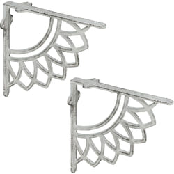 Relaxdays - Lot pratique de 2 équerres pour étagères, support pour tablette, design antique, en fonte, blanc