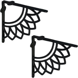 Relaxdays - Lot pratique de 2 équerres pour étagères, support pour tablette, design antique, en fonte, noir