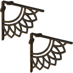 Relaxdays - Lot pratique de 2 équerres pour étagères, support pour tablette, design antique, en fonte, bronze