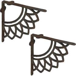 Relaxdays Lot pratique de 2 équerres pour étagères, support pour tablette, design antique, en fonte, marron