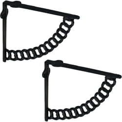 Relaxdays - Lot pratique de 2 équerres pour étagères, support pour tablette, design antique, fausse chaîne, noir