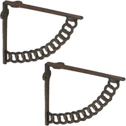 Relaxdays - Lot pratique de 2 équerres pour étagères, support pour tablette, design antique, fausse chaîne, marron