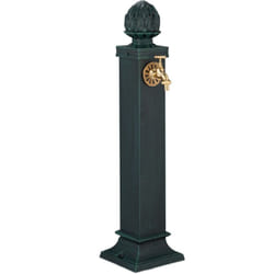 Relaxdays - Fontaine extérieure pour le jardin ou la terrasse, robinet doré, h x l x p : 80 x 18,5 x 22 cm, verte