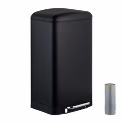 Relaxdays Poubelle de cuisine 30 litres empêche les traces de doigts seau intérieur amovible noire