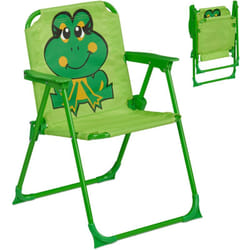 Relaxdays Chaise pliante pour votre enfant, grenouille, H x L x P : 51,5 x 36 x 37,5 cm, pour l'extérieur, multicolore