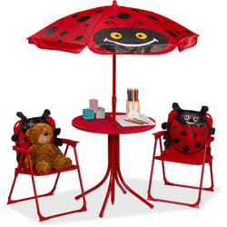 Ensemble chaise table de camping , Chaise enfants avec abat-jour, pliable et table, choix de couleurs - Relaxdays
