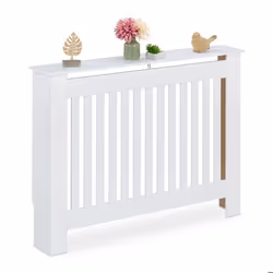 Relaxdays Cache-radiateur superbe design tablette pratique en MDF H x L x P : 83 x 112 x 19 cm blanc