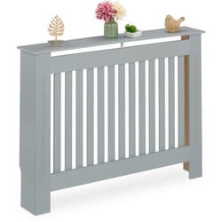 Cache-radiateur, superbe design, tablette pratique, en mdf, h x l x p : 83 x 112 x 19 cm, gris - Relaxdays