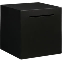 Relaxdays - Tirelire, acier inoxydable, pour billets et pièces, pour adultes, h x l x p : 15 x 15 x 15 cm, noire
