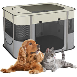 Relaxdays - Parc pliable pour le chiot, h x l x p : 60 x 90 x 68 cm, pour l'intérieur ou l'extérieur, multicolore