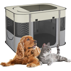 Relaxdays - Parc pliable pour le chiot, h x l x p : 55 x 82 x 60 cm, pour l'intérieur ou l'extérieur, multicolore