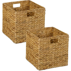 Relaxdays - Panier de rangement, lot de 2, pour les jouets et vêtements, h x l x p : 30 x 30 x 30 cm, nature