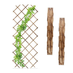 Relaxdays Tuteur à tomates en lot pratique de 3 extensible bois de sapin pour le mur 180 x 90 cm flambé