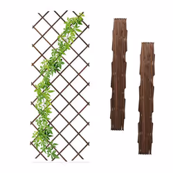 Relaxdays Tuteur à tomates en lot pratique de 3 extensible bois de sapin pour le mur 180 x 90 cm marron