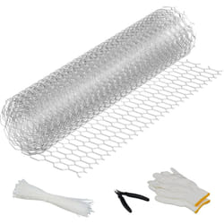 Relaxdays - Grillage à lapins ou poules, en acier recouvert de zinc, mailles 15 x 25 mm, 40 cm x 5 m, argenté