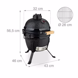Relaxdays 4052025866976 barbecue et grill Barbecue/grill Kamado Egg Bois de chauffage Noir - Vue supplémentaire 4