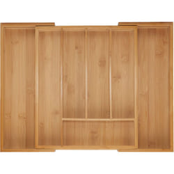 Relaxdays - Boîtes à couverts, Range-couverts extensible en bambou, 5-7 compartiments, HxLxP: 5x29,5-47,5x38 cm, naturel