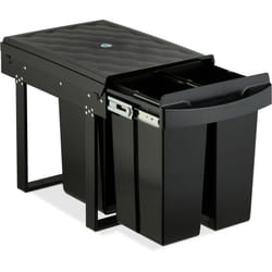 Relaxdays - Poubelle encastrable pour la cuisine, 3 bacs, 20 litres et 10 litres, hlp : 41,3 x 34 x 51,8 cm, noire
