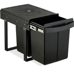 Relaxdays - Poubelle encastrable pour la cuisine, 2 bacs de 20 litres chacun, hlp : 41,3 x 34 x 51,8 cm, noire