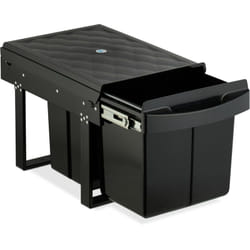 Relaxdays - Poubelle encastrable pour la cuisine, 3 bacs, 15 litres et 8 litres, hlp : 34,6 x 34 x 51,8 cm, noire