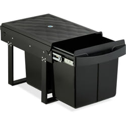 Relaxdays - Poubelle encastrable pour la cuisine, 2 bacs de 15 litres chacun, hlp : 34,6 x 34 x 51,8 cm, noire