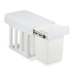 Relaxdays Poubelle encastrable pour la cuisine, 2 bacs de 8 litres chacun, H x L x P : 35,5 x 25 x 47 cm, blanche