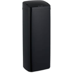 Relaxdays - Poubelle automatique, 40 litres, à capteur, Couvercle électrique, support pour sac, cuisine, en Inox, noire