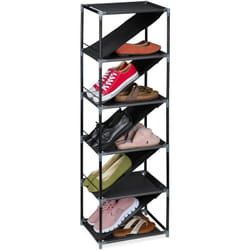 Relaxdays - Relaxays Meuble à chaussures, compact, pour jusqu'à 11 paires, h x l x p : 121 x 38 x 30 cm, gris et noir