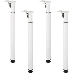 Relaxdays - Pied de table, télescopique, lot de 4, pour le bureau ou la table à manger, h x d : 71-110 x 6 cm, blanc