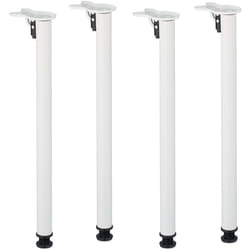 Pied de table, lot pratique de 4, pour la table à manger ou le bureau, h x d : 71 x 5 cm, blanc - Relaxdays