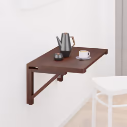 Cette table murale pratique est idéale pour les espaces restreints. Lorsque la surface n'est pas utilisée, elle se replie fac ...
