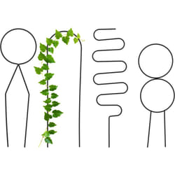 Relaxdays - Tuteur à plantes, en lot de 4, métallique, pour plantes d'intérieur et en pot, design original, noir
