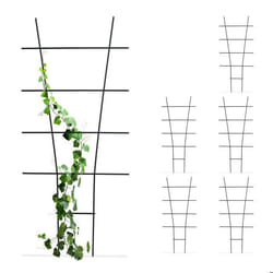 Relaxdays Tuteur à plantes en lot pratique de 6 métal (acier) H x L : 79 x 35 cm pour intérieur et extérieur noir