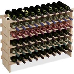 Relaxdays - Casier à vin, pour 60 bouteilles, étagère empilable, 73 x 103 x 25 cm, extensible, bois de pin, naturel