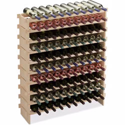 Stockez vos bouteilles de vin de manière professionnelle et attrayante avec ce casier à vin extensible en bois de pin non tra ...