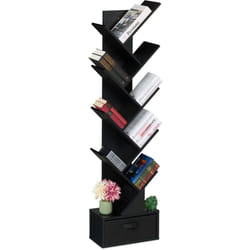 Relaxdays - Petite bibliothèque prenant la forme d'un arbre, 9 branches, h x l x p : 146 x 38 x 22 cm, noire
