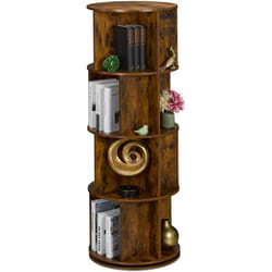 Petite bibliothèque, avec 20 compartiments, style industriel, pour livres et dvd, h x d : 137 x 50 cm, marron - Relaxdays