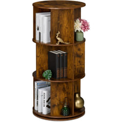 Petite bibliothèque, avec 15 compartiments, style industriel, pour livres et dvd, h x d : 104 x 50 cm, marron - Relaxdays