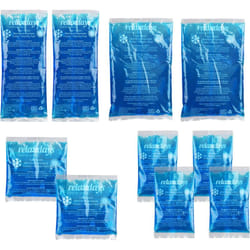 Relaxdays - Poche de gel, en lot pratique de 10, compresse chaud/froid, convient au micro-ondes, 4 formats, bleue