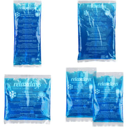 Relaxdays - Poche de gel, en lot pratique de 5, compresse chaud/froid, convient au micro-ondes, 4 formats, bleue