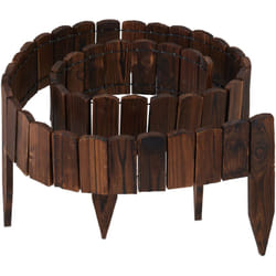 Relaxdays - Bordure de jardin, 200 cm de long, flexible, hauteur visible 10 cm, bois, clôture de parterre, brun foncé