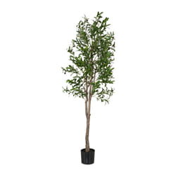 Relaxdays Olivier artificiel, olives, arbre décoratif, détails réalistes, H x D : 180 x 70 cm, vert et marron